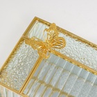 УЦЕНКА Шкатулка для украшений «Бабочка», стекло с металлическим каркасом, прямоугольник, прозрачная, 12.3×20×8.3 см 10932566