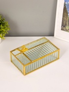 УЦЕНКА Шкатулка для украшений «Бабочка», стекло с металлическим каркасом, прямоугольник, прозрачная, 12.3×20×8.3 см 10932566