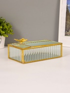 УЦЕНКА Шкатулка для украшений «Бабочка», стекло с металлическим каркасом, прямоугольник, прозрачная, 12.3×20×8.3 см 10932566