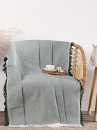 Плед «Этель. Вафля», 130×180 см, 80% хлопок, 20% п/э, зелёный - Фото 4