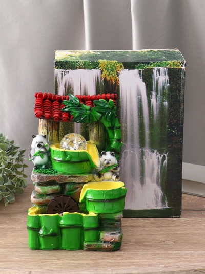 Фонтан настольный «Панды под крышей», 25.5×17×14 см, с подсветкой