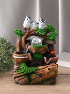 Фонтан настольный «Совы на дереве», 25.5×17×14 см, с подсветкой - Фото 1