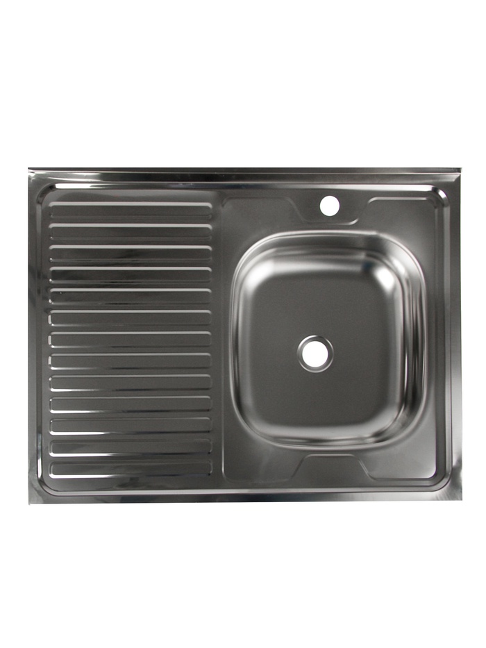 УЦЕНКА Мойка кухонная «Владикс», накл., без сифона, 80×60 см, правая, нерж. сталь 0.4 мм - Фото 1