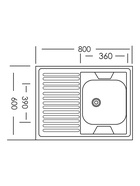УЦЕНКА Мойка кухонная «Владикс», накл., без сифона, 80×60 см, правая, нерж. сталь 0.4 мм - Фото 4