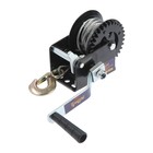 Лебедка ручная барабанная тяговая ТУНДРА, 800 кг, металлический трос 8 метров - Фото 5