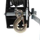 Лебедка ручная барабанная тяговая ТУНДРА, 1400 кг, металлический трос 10 метров - Фото 7