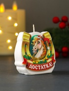 Свеча новогодняя «Лошадь. Подкова. Достаток», 6×2.8×6 см - Фото 2