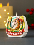 Свеча новогодняя «Лошадь. Подкова. Достаток», 6×2.8×6 см - Фото 4