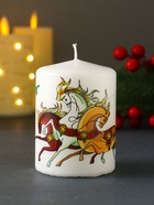Свеча новогодняя пеньковая «Три коня», 6×6×8 см - Фото 2