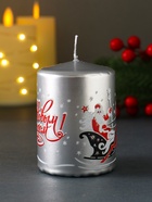 Свеча пеньковая «С Новым годом!», 6×6×8 см - Фото 2