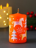 Свеча новогодняя пеньковая «Лошадки», 6×6×8 см - Фото 3