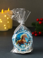 Свеча новогодняя «Конь-скакун», синий, 7.2×3.8×8.5 см - фото 119550392