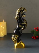 Свеча декоративная «Конь на дыбах», чёрный, 9×6.2×25.5 см - Фото 4