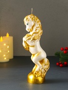 Свеча декоративная «Конь на дыбах», белый, 9×6.2×25.5 см - Фото 2