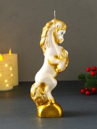 Свеча декоративная «Конь на дыбах», белый, 9×6.2×25.5 см - Фото 4