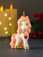 Свеча декоративная «Влюблённая лошадка», розовый, 5.3×3.3×8.2 см - Фото 2