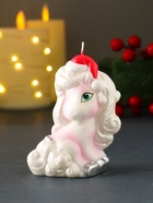 Свеча новогодняя «Кудрявая пони», серебро, 7×3.5×8.5 см - Фото 2