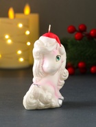 Свеча новогодняя «Кудрявая пони», серебро, 7×3.5×8.5 см - Фото 3