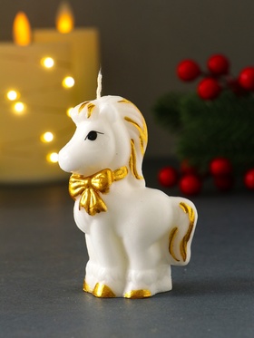 Свеча декоративная «Лошадка с бантиком», 5.5×2.6×8 см
