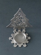 Подсвечник на 1 свечу «Ёлка новогодняя со звёздами», металл, серебряный, 6.6×9×12.5 см - Фото 6