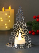 Подсвечник на 1 свечу «Ёлка новогодняя нарядная», металл под хром, 10×7.5×13.5 см - фото 809243624 Подсвечник на 1 свечу «Ёлка новогодняя нарядная», металл под хром, 10×7.5×13.5 см - фото 809243624