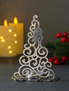Подсвечник на 1 свечу «Ёлка новогодняя нарядная», металл под хром, 10×7.5×13.5 см - фото 809243625 Подсвечник на 1 свечу «Ёлка новогодняя нарядная», металл под хром, 10×7.5×13.5 см - фото 809243625