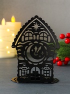 Подсвечник на 1 свечу «Домик новогодний с часами», металл, чёрный, 6.7×10×13.5 см - фото 809243632 Подсвечник на 1 свечу «Домик новогодний с часами», металл, чёрный, 6.7×10×13.5 см - фото 809243632