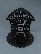 Подсвечник на 1 свечу «Домик новогодний с часами», металл, чёрный, 6.7×10×13.5 см - Фото 6