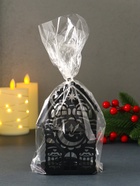 Подсвечник на 1 свечу «Домик новогодний с часами», металл, чёрный, 6.7×10×13.5 см - Фото 7