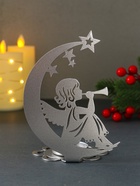 Подсвечник на 1 свечу «Рождественский месяц», металл, серебряный, 11×7×15 см - Фото 3