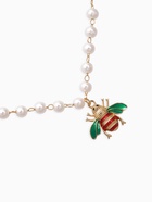 Колье на жемчужной дорожке «Пчёлка», цветная в золоте, 40 см - Фото 3