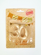 УЦЕНКА Свеча в торт юбилейная "Грань", цифра 30, золотой металлик, 6,5 см - Фото 5