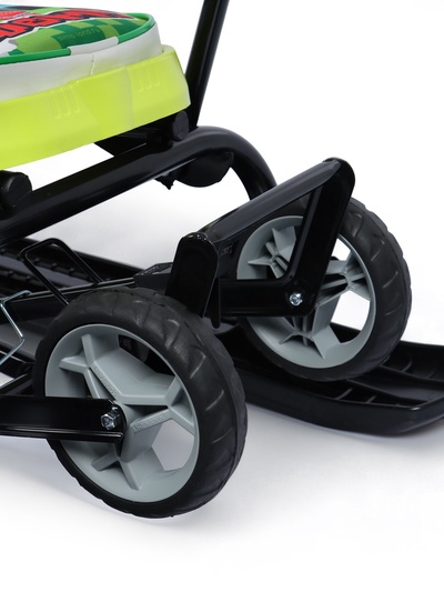 Снегокат «Пиксели», с родительской ручкой, со спинкой, зелёный, ТС6-СЛ/ПК Snow Cat