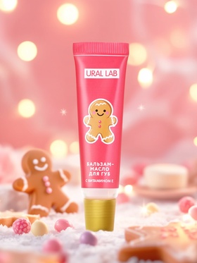 Бальзам-масло для губ, аромат имбирный пряник, 10 г, URAL LAB (комплект 2 шт)