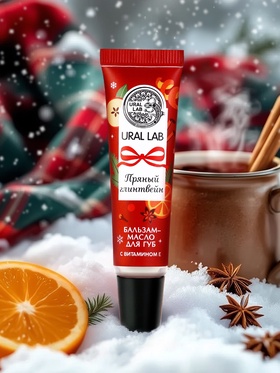 Бальзам-масло для губ, аромат пряный глинтвейн, 10 г, URAL LAB (комплект 2 шт)