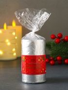 Свеча-цилиндр «Новогодняя ночь»,100×50 см, серебряный 10926637