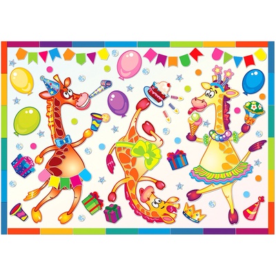 УЦЕНКА Набор для изготовления картины "Жираф-пати" (декорирование) АС 43-330