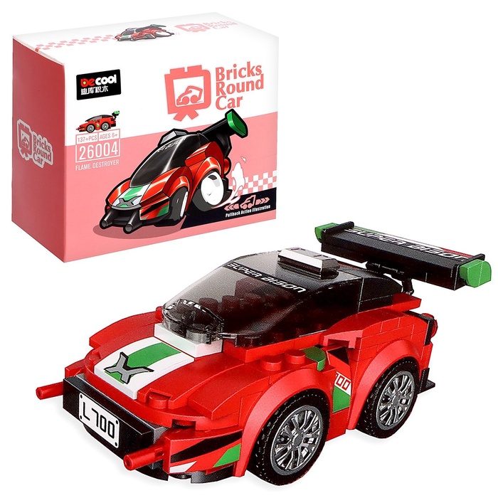 УЦЕНКА Конструктор инерционный "Спорткар", 137 деталей - Фото 1