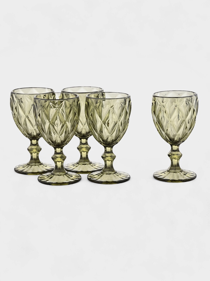 УЦЕНКА Набор бокалов 5 шт. «Круиз» 250 мл, 8×15.3 см, зелёная - Фото 1