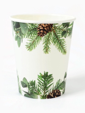 Набор бумажной посуды «С Новым годом», еловые ветки, 12 персон