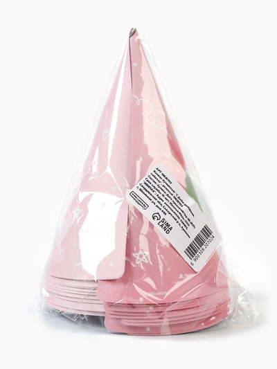 Колпак праздничный бумажный «С Днём рождения, собачка», розовый