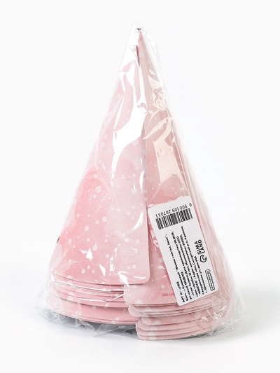 Колпак праздничный бумажный «Желаю счастья, ёжик», розовый