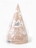 Колпак праздничный бумажный «С Днём рождения», бежевый (10 шт) - фото 809244019