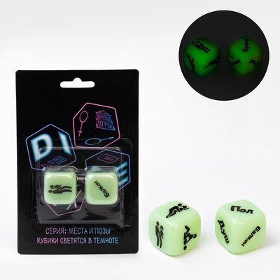 УЦЕНКА Секс кубики для взрослых «Места и позы», 2 шт., 2.5×2.5 см, 18+