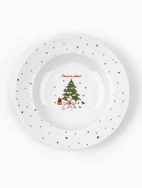 Тарелка новогодняя суповая «Новогодние истории», d=21 см