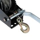 Лебедка ручная барабанная тяговая ТУНДРА, 1000 кг, металлический трос 10 метров - Фото 8