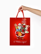 Пакет подарочный новогодний «С Новым годом», с очками, 31×11×40 см 10878764