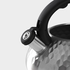 УЦЕНКА Чайник со свистком 3 л Magistro, Glow, серебро, индукция, ручка soft-touch= - Фото 3