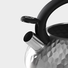 УЦЕНКА Чайник со свистком 3 л Magistro, Glow, серебро, индукция, ручка soft-touch= - Фото 4