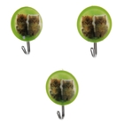 Крючки самоклеящиеся «Котята», 3 шт, цвет зелёный - Фото 1